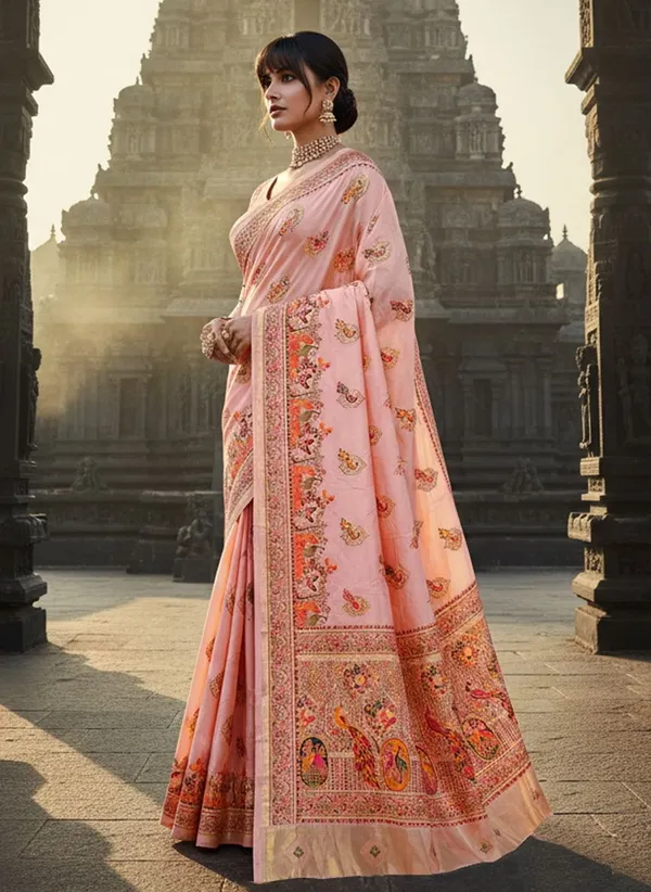 Pink_Semi_Pashmina_Jacquard_Woven_Zari_Saree_For_Women_|_With_Blouse_Piece