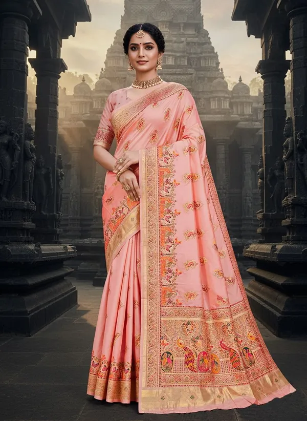 Pink_Semi_Pashmina_Jacquard_Woven_Zari_Saree_For_Women_|_With_Blouse_Piece