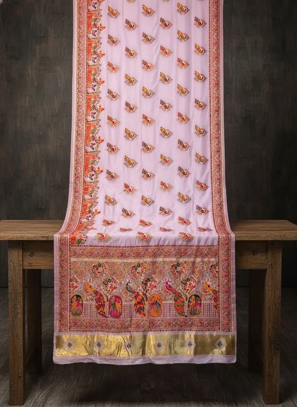 Purple_Semi_Pashmina_Jacquard_Woven_Banarasi_Saree_For_Women_|_With_Blouse_Piece