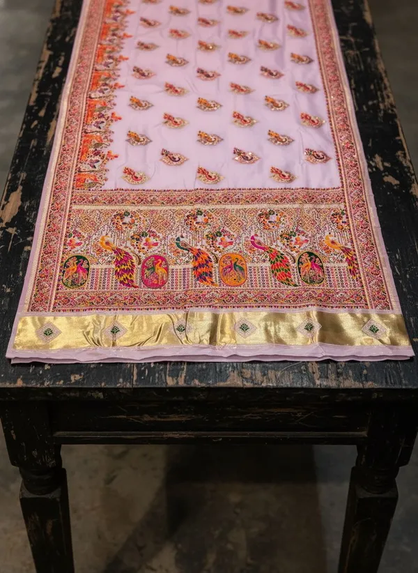 Purple_Semi_Pashmina_Jacquard_Woven_Banarasi_Saree_For_Women_|_With_Blouse_Piece