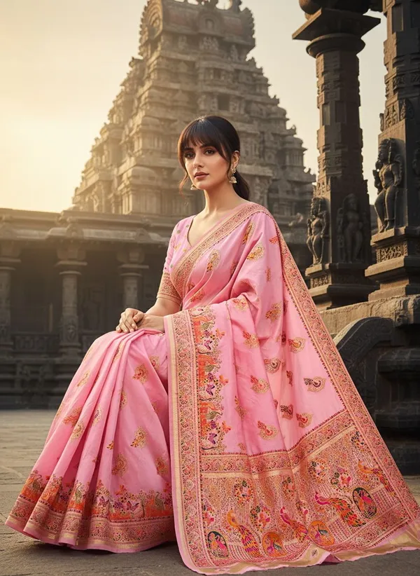 Pink_Semi_Pashmina_Jacquard_Woven_Saree_For_Women_|_With_Blouse_Piece