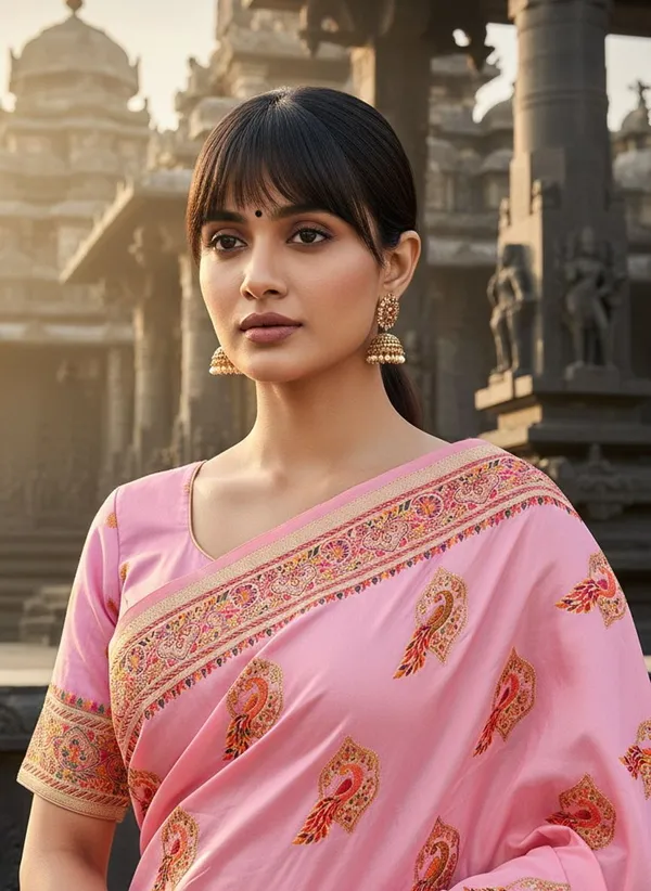 Pink_Semi_Pashmina_Jacquard_Woven_Saree_For_Women_|_With_Blouse_Piece