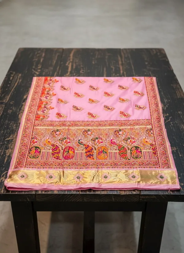 Pink_Semi_Pashmina_Jacquard_Woven_Saree_For_Women_|_With_Blouse_Piece