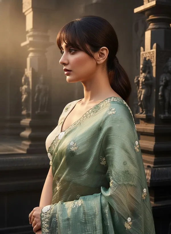 Sea_Green_Tissue_Silk_Zari_Sequence_Embroidered_Saree_For_Women_|_With_Blouse_Piece