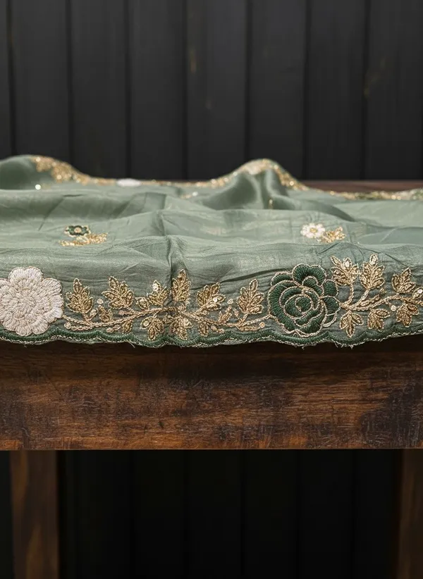 Sea_Green_Tissue_Silk_Zari_Sequence_Embroidered_Saree_For_Women_|_With_Blouse_Piece