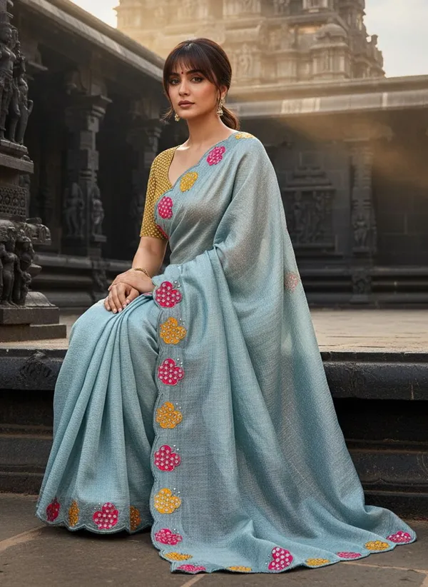 Light_Blue_Georgette_Sequin_Embroidered_Bollywood_Saree_For_Women_|_With_Blouse_Piece