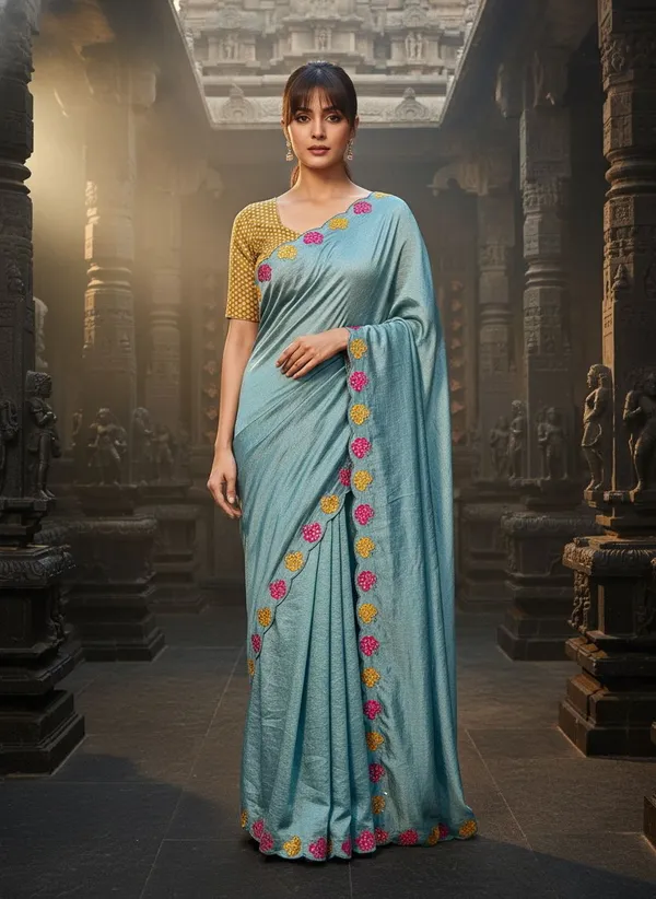 Light_Blue_Georgette_Sequin_Embroidered_Bollywood_Saree_For_Women_|_With_Blouse_Piece