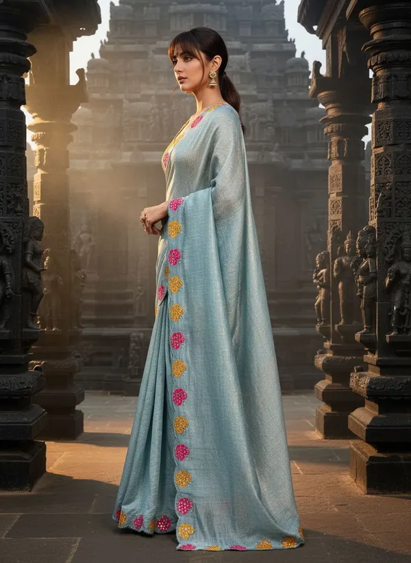 Light_Blue_Georgette_Sequin_Embroidered_Bollywood_Saree_For_Women_|_With_Blouse_Piece