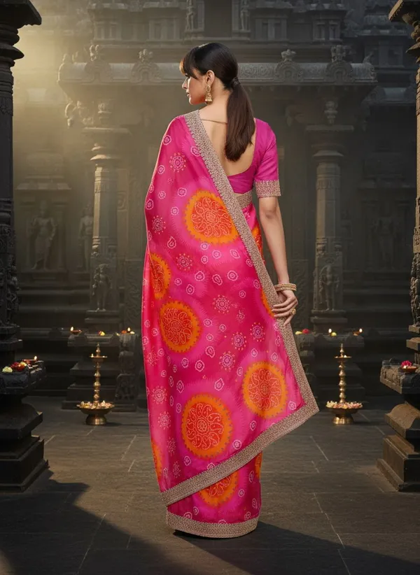 Pink_Georgette_Tie_Dye_Bandhani_Printed_Saree_For_Women_|_With_Blouse_Piece