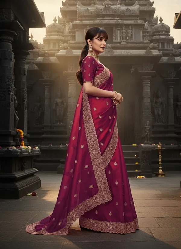 Maroon_Satin_Embroidered_Bollywood_Zari_Work_Saree_For_Women_|_With_Blouse_Piece