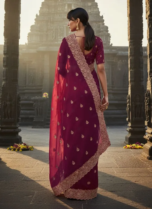 Maroon_Satin_Embroidered_Bollywood_Zari_Work_Saree_For_Women_|_With_Blouse_Piece