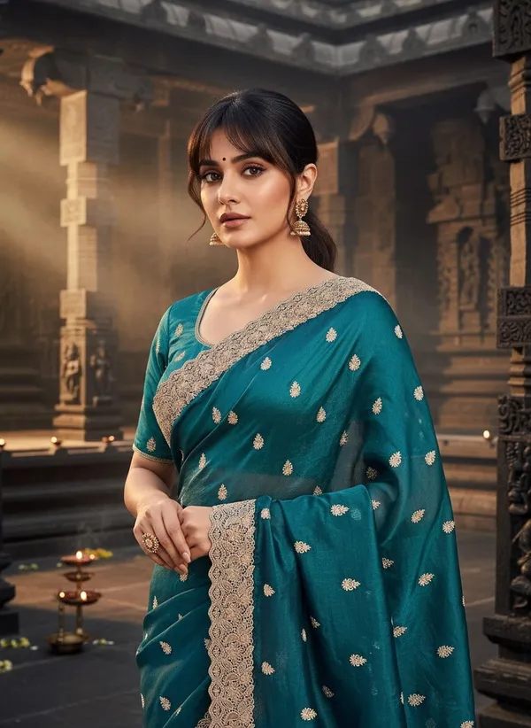 Blue_Satin_Tissue_Zari_Embroidered_Bollywood_Saree_For_Women_|_With_Blouse_Piece