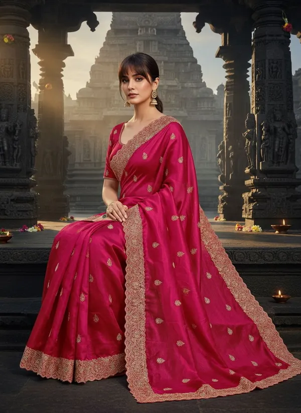 Pink_Satin_Zari_Embroidered_Bollywood_Tissue_Saree_For_Women_|_With_Blouse_Piece