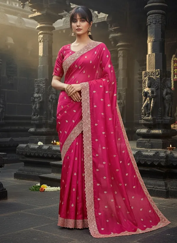 Pink_Satin_Zari_Embroidered_Bollywood_Tissue_Saree_For_Women_|_With_Blouse_Piece