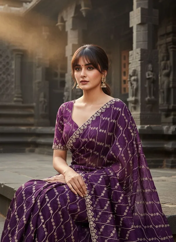 Purple_Satin_Tissue_Sequin_Embroidered_Saree_For_Women_|_With_Blouse_Piece