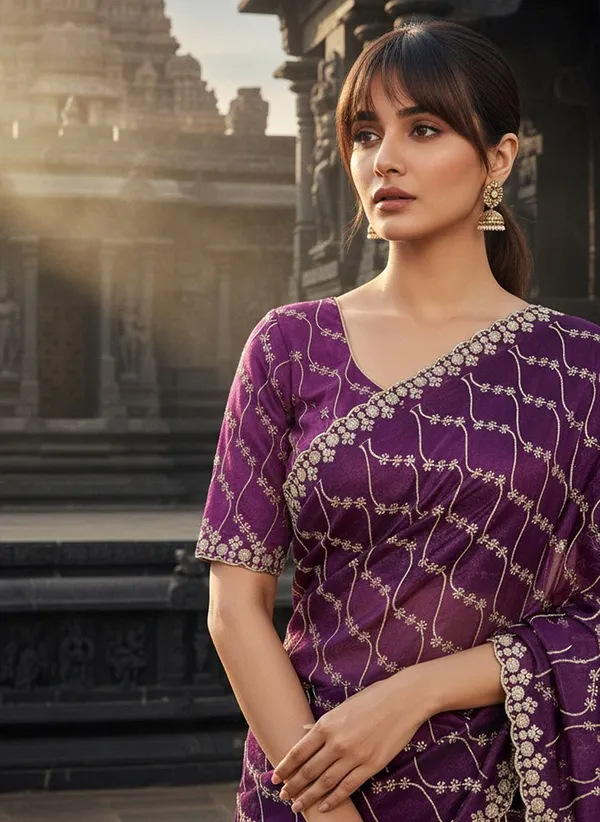 Purple_Satin_Tissue_Sequin_Embroidered_Saree_For_Women_|_With_Blouse_Piece