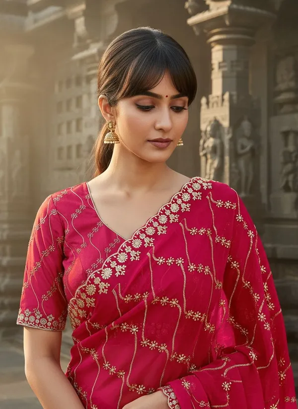 Pink_Satin_Zari_Sequin_Embroidered_Saree_For_Women_|_With_Blouse_Piece