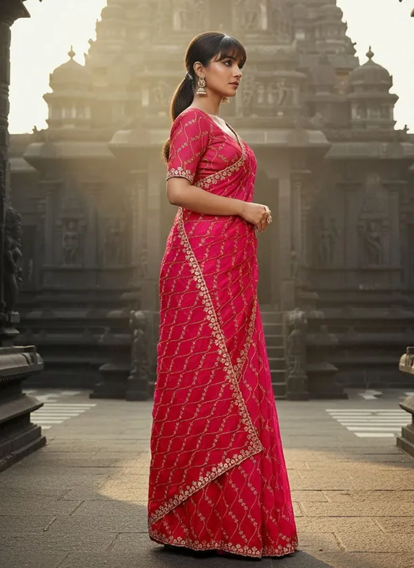 Pink_Satin_Zari_Sequin_Embroidered_Saree_For_Women_|_With_Blouse_Piece
