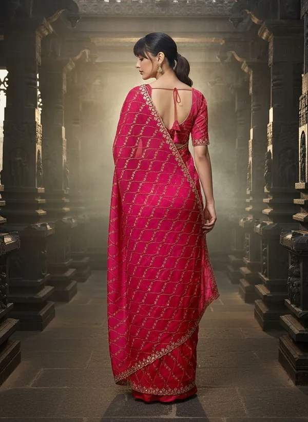 Pink_Satin_Zari_Sequin_Embroidered_Saree_For_Women_|_With_Blouse_Piece