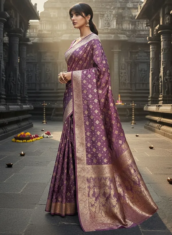 Purple_Satin_Banarasi_Woven_Jacquard_Saree_For_Women_|_With_Blouse_Piece