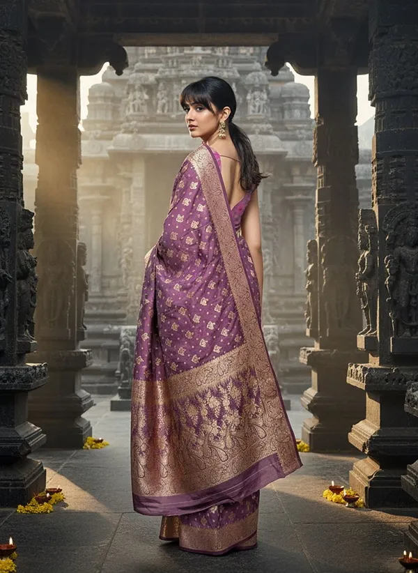Purple_Satin_Banarasi_Woven_Jacquard_Saree_For_Women_|_With_Blouse_Piece