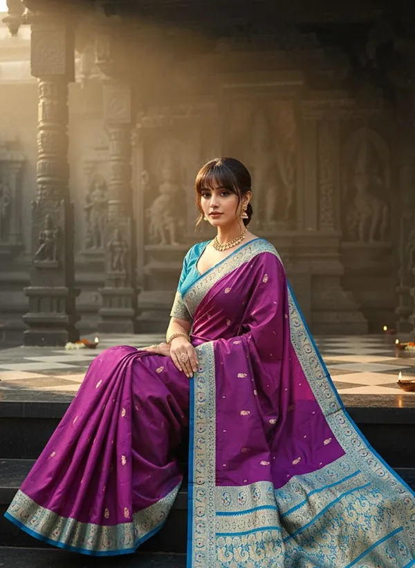 Purple_Pure_Silk_Kanjivaram_Zari_Woven_Jacquard_Saree_For_Women_|_With_Blouse_Piece