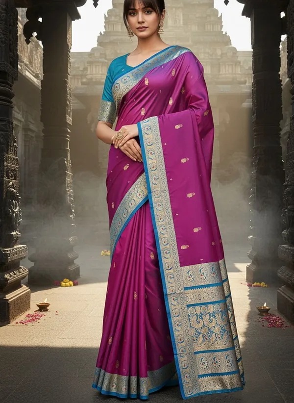 Purple_Pure_Silk_Kanjivaram_Zari_Woven_Jacquard_Saree_For_Women_|_With_Blouse_Piece