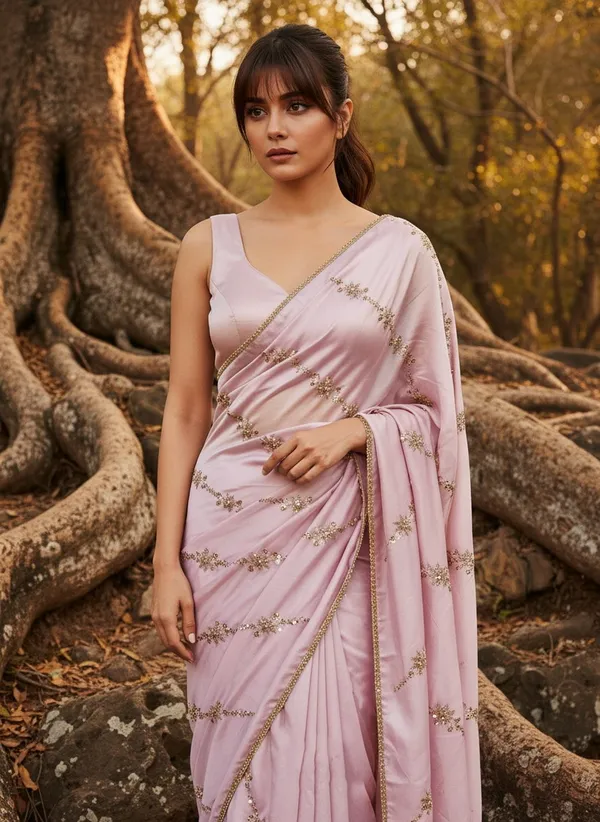 Pink_Georgette_Beads_Sequin_Embroidered_Saree_For_Women_|_With_Blouse_Piece