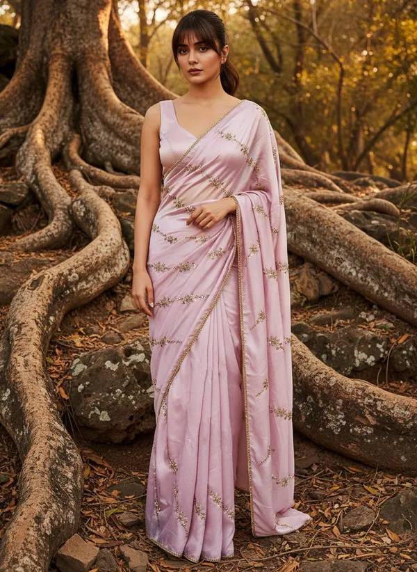 Pink_Georgette_Beads_Sequin_Embroidered_Saree_For_Women_|_With_Blouse_Piece