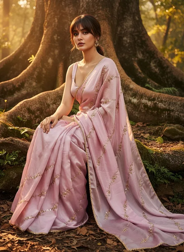 Pink_Georgette_Beads_Sequin_Embroidered_Saree_For_Women_|_With_Blouse_Piece