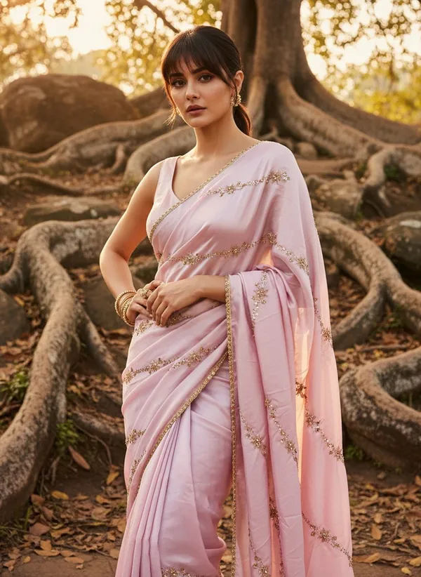 Pink_Georgette_Beads_Sequin_Embroidered_Saree_For_Women_|_With_Blouse_Piece