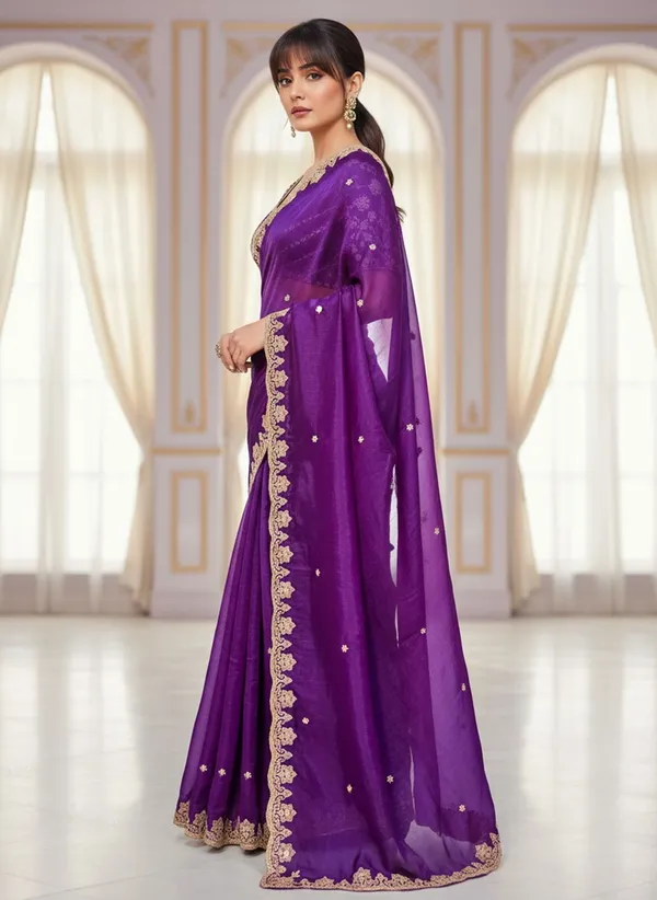 Purple_Satin_Tissue_Zari_Sequin_Embroidered_Saree_For_Women_|_With_Blouse_Piece