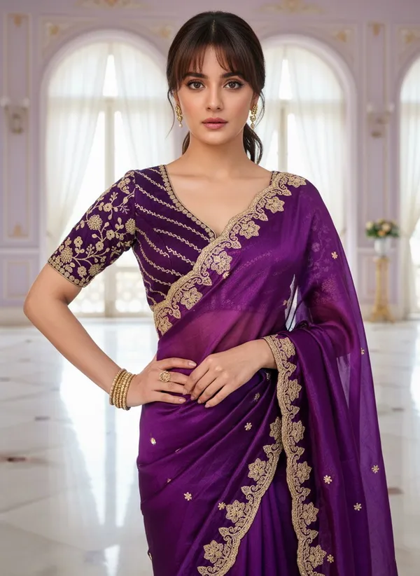 Purple_Satin_Tissue_Zari_Sequin_Embroidered_Saree_For_Women_|_With_Blouse_Piece