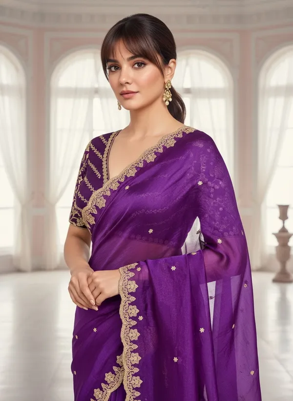 Purple_Satin_Tissue_Zari_Sequin_Embroidered_Saree_For_Women_|_With_Blouse_Piece