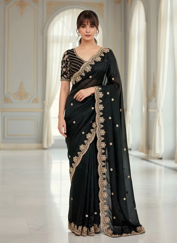 Black_Satin_Tissue_Zari_Sequin_Embroidered_Bollywood_Saree_For_Women_|_With_Blouse_Piece