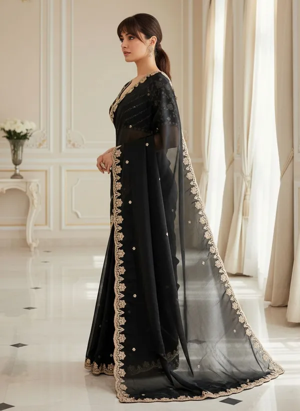 Black_Satin_Tissue_Zari_Sequin_Embroidered_Bollywood_Saree_For_Women_|_With_Blouse_Piece