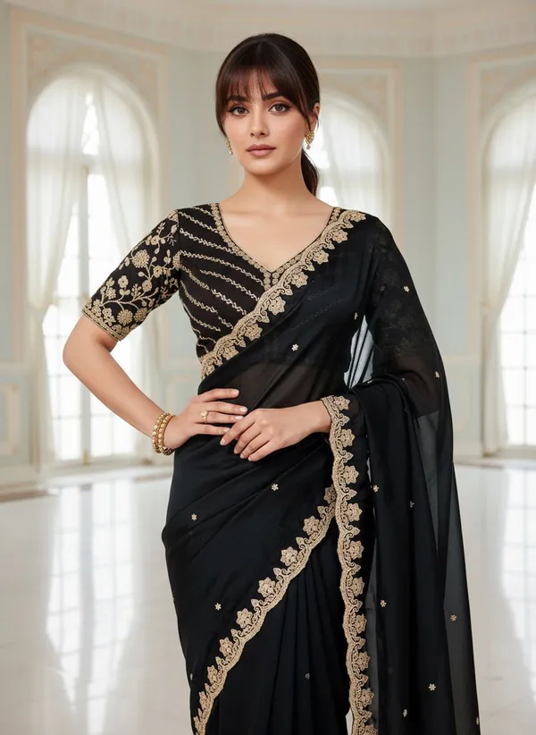 Black_Satin_Tissue_Zari_Sequin_Embroidered_Bollywood_Saree_For_Women_|_With_Blouse_Piece