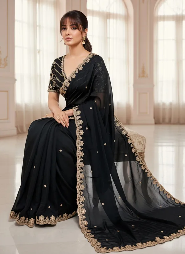 Black_Satin_Tissue_Zari_Sequin_Embroidered_Bollywood_Saree_For_Women_|_With_Blouse_Piece