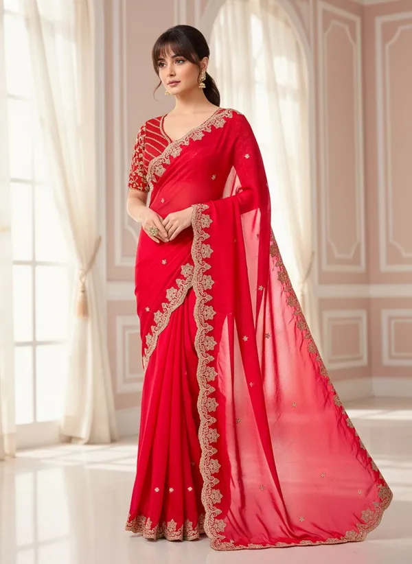 Red_Satin_Embroidered_Bollywood_Tissue_Saree_For_Women_|_With_Blouse_Piece