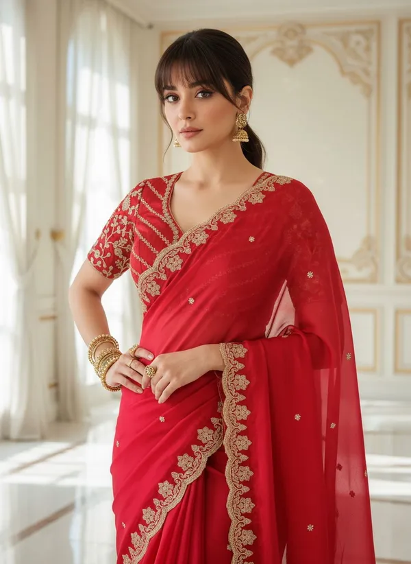 Red_Satin_Embroidered_Bollywood_Tissue_Saree_For_Women_|_With_Blouse_Piece