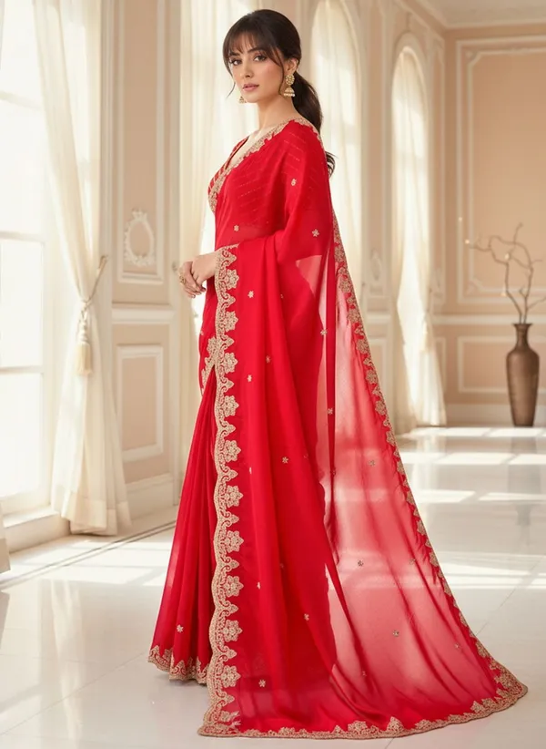 Red_Satin_Embroidered_Bollywood_Tissue_Saree_For_Women_|_With_Blouse_Piece