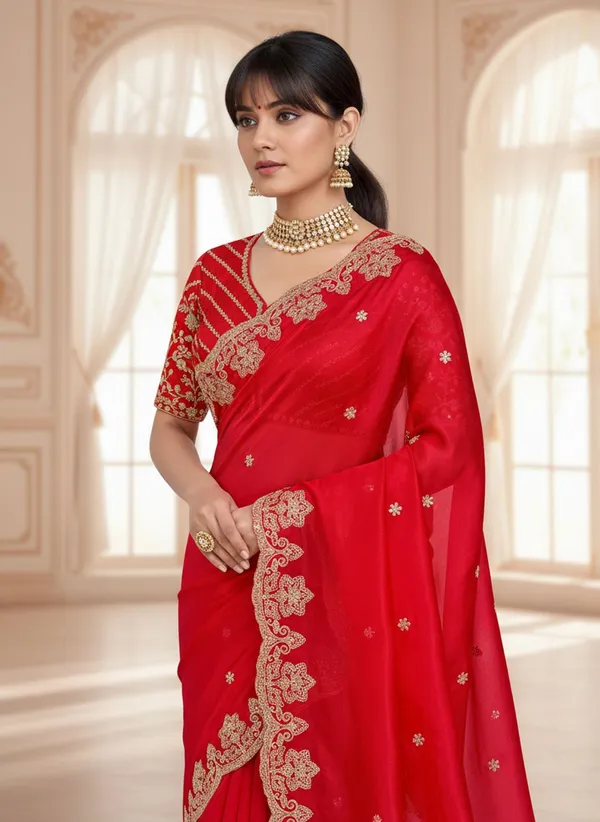 Red_Satin_Embroidered_Bollywood_Tissue_Saree_For_Women_|_With_Blouse_Piece