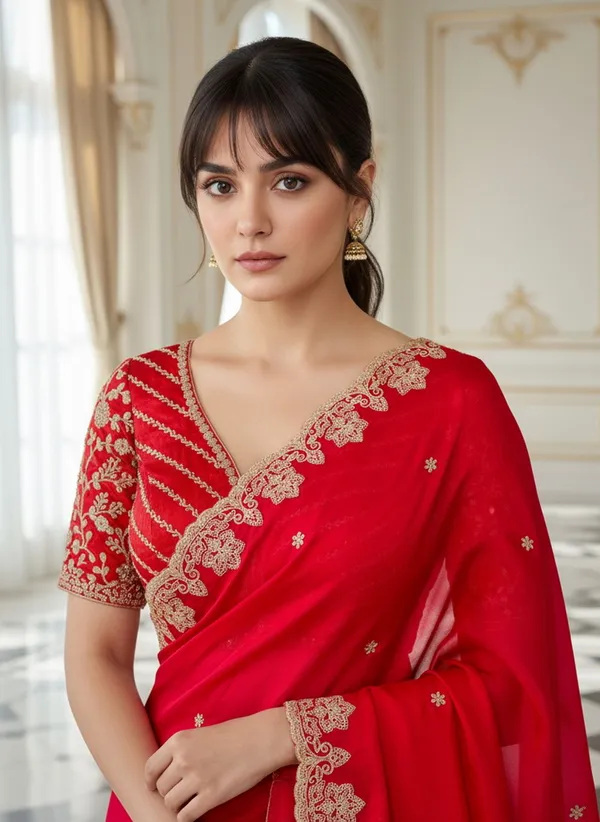 Red_Satin_Embroidered_Bollywood_Tissue_Saree_For_Women_|_With_Blouse_Piece