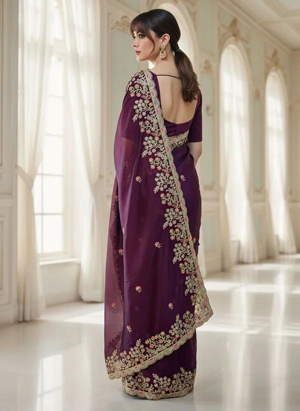 Purple_Georgette_Silk_Blend_Embroidered_Saree_For_Women_|_With_Blouse_Piece