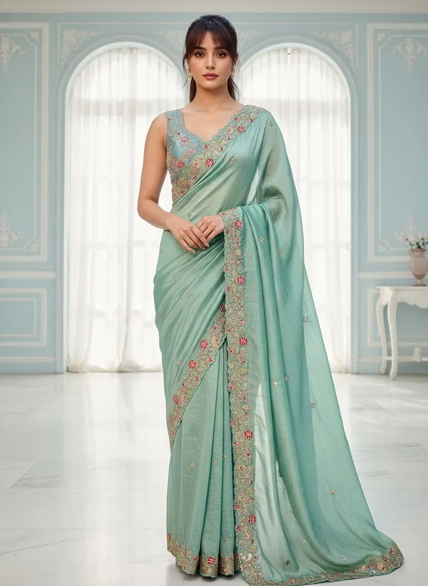 Sea_Green_Georgette_Embroidered_Bollywood_Saree_For_Women_|_With_Blouse_Piece