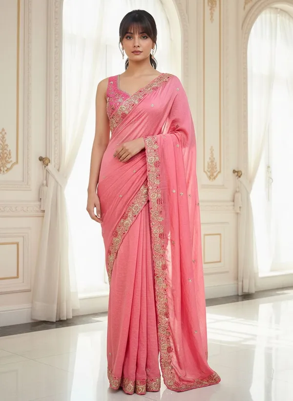 Pink_Georgette_Silk_Blend_Embroidered_Bollywood_Saree_For_Women_|_With_Blouse_Piece
