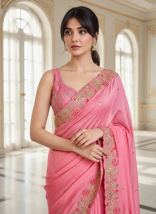Pink_Georgette_Silk_Blend_Embroidered_Bollywood_Saree_For_Women_|_With_Blouse_Piece