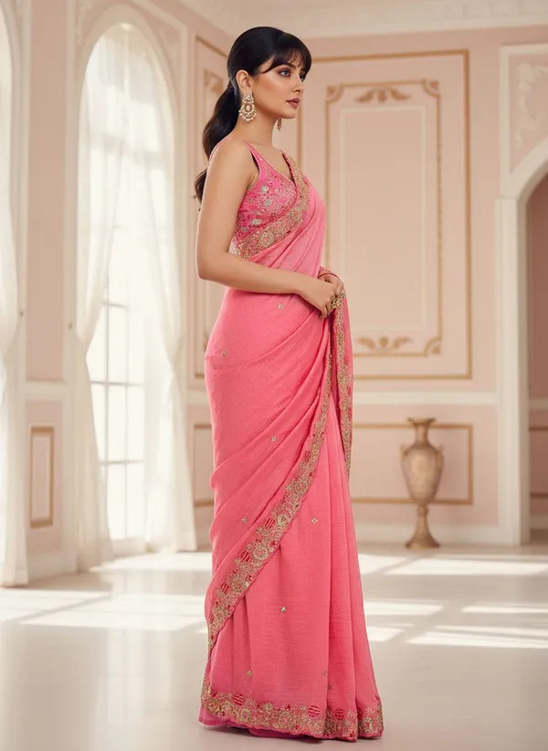 Pink_Georgette_Silk_Blend_Embroidered_Bollywood_Saree_For_Women_|_With_Blouse_Piece