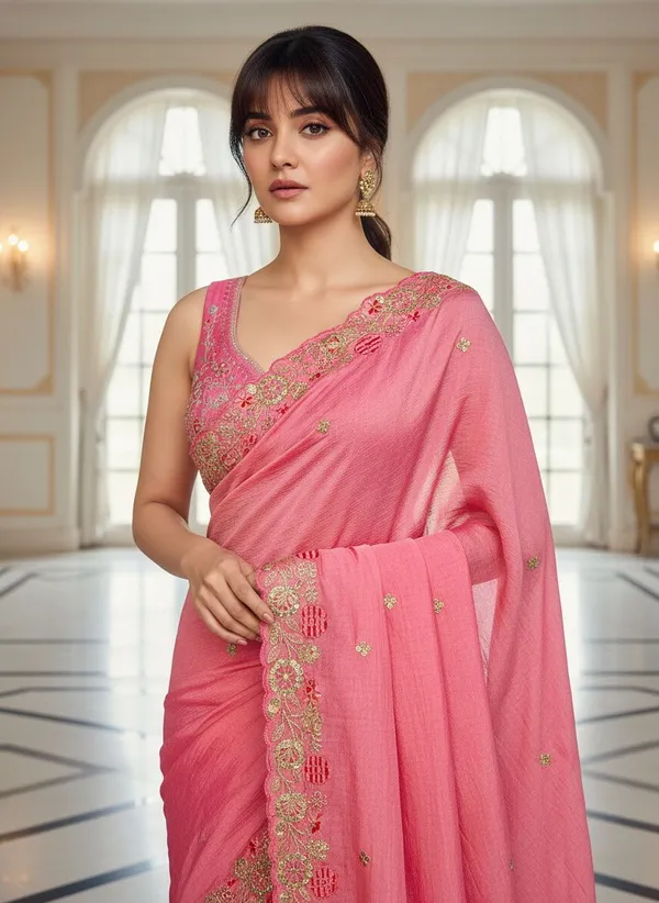 Pink_Georgette_Silk_Blend_Embroidered_Bollywood_Saree_For_Women_|_With_Blouse_Piece
