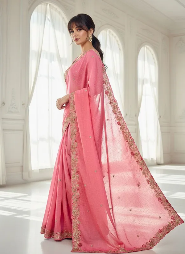 Pink_Georgette_Silk_Blend_Embroidered_Bollywood_Saree_For_Women_|_With_Blouse_Piece